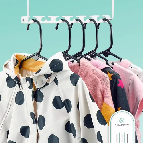 Miniatura 3 de Sharpty Perchas de plástico para niños, perchas para ropa de bebé, niños pequeños y niños, uso estándar diario, ideal para armario de niños y niñas