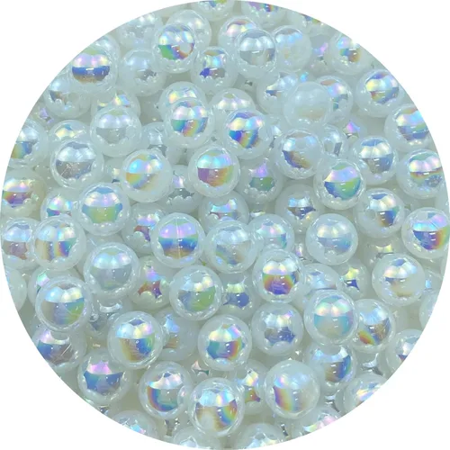 400 piezas cuentas de perla de 8mm AB cuentas de plástico brillantes y coloridas cuentas espaciadoras sueltas para hacer joyas, aretes, pulseras,
