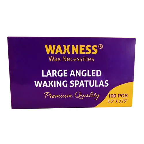 Miniatura 2 de Waxness Espátulas de cera de madera, 100 unidades, varillas aplicadoras en ángulo para cera corporal y de precisión, madera de abedul desechable