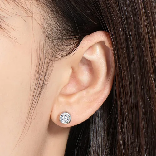 Miniatura 5 de Aretes de moissanita para mujer, plata de ley 925, 0.5-1 quilates, color D, VVS1, aretes hipoalergénicos para orejas sensibles, regalos de Navidad