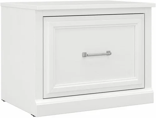 Miniatura 11 de Bush Furniture Woodland - Banco de zapatos pequeño de 24 W con cajón en roble de gamuza negra Organizador estrecho de calzado para entrada