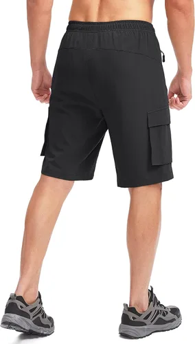 Miniatura 3 de Bikewa Pantalones cortos de ciclismo de montaña para hombre, con acolchado 3D, ajuste holgado, con bolsillos con cremallera