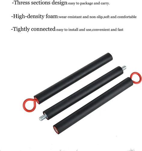 Miniatura 4 de Barra de banda de resistencia para fitness, barra de entrenamiento de pilates de acero portátil para ejercicio, barra de 3 piezas para bandas