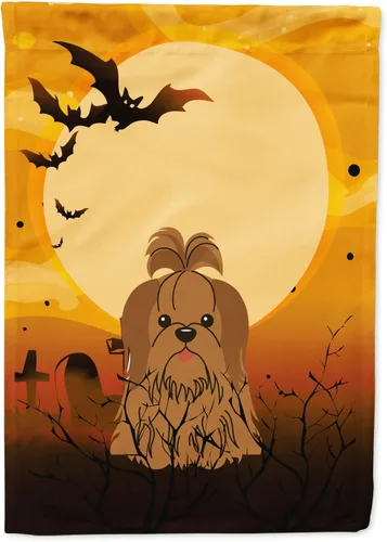 Miniatura 106 de Caroline's Treasures BB4307GF - Bandera de Halloween Airedale para jardín, bandera decorativa para patio exterior, obras de arte de patio, macizos
