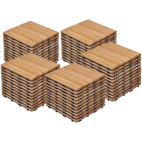 Miniatura 14 de Yaheetech 55 azulejos de terraza de patio entrelazados de madera compuesta de madera para cubierta de pisos de madera de 12 x 12 pulgadas, madera