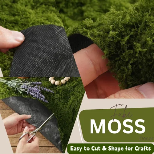Miniatura 4 de Rollo de musgo artificial de musgo, 12 x 71 pulgadas, camino de mesa de musgo suave al tacto para decoración, tapete de césped sintético