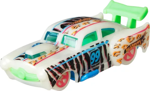 Miniatura 4 de Hot Wheels Toy Monster Trucks - Paquete de 10 vehículos a escala 1:64 que brillan en la oscuridad, juego de 5 camiones y 5 autos, vehículos de juego