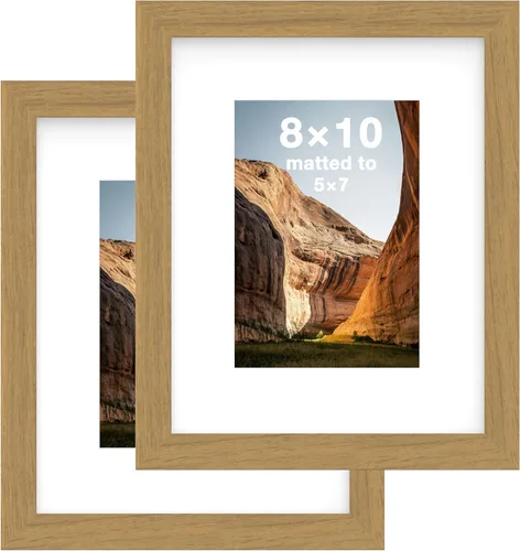 Miniatura 90 de FrameWorks Marcos de fotos clásicos de madera 4 x 6 con vidrio templado, roble natural, paquete de 6 Roble natural-6
