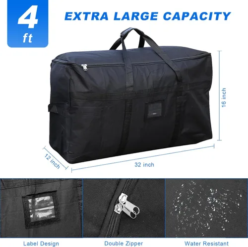 Miniatura 2 de Bolsas de mudanza grandes, bolsa de almacenamiento para árbol de Navidad de 4 pies con cremallera fuerte y asas cómodas, bolsas de almacenamiento