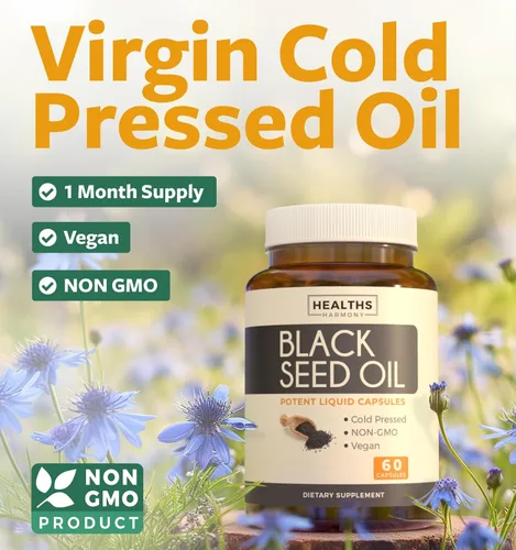 Miniatura 2 de Aceite de Semilla Negra - 60 Cápsulas de Gelatina Blanda (no OGM y Vegano) Premium Prensado en Frío Nigella Sativa que Produce Aceite Puro