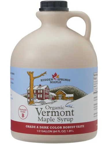 Miniatura 11 de Hidden Springs Maple Jarabe de Arce Orgánico de Vermont, Grado A Oscuro Robusto (Anteriormente Grado B), 32 Onzas, 1 Cuarto de Galón, Family Farms