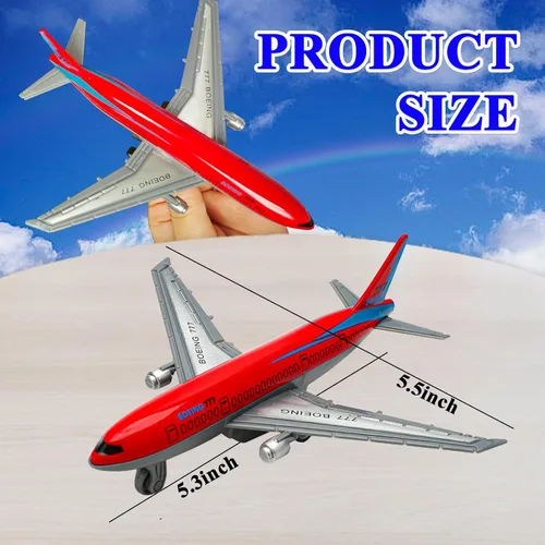 Miniatura 4 de OTONOPI Avión de juguete de metal fundido a presión, modelo avión, avión de tracción hacia atrás, aerolínea para niños, pasteles, recuerdos
