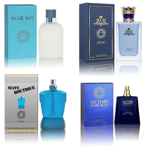 Miniatura 12 de Set de colonia para hombre, EDP, pack de 4 (3.4 oz / 100 mL), Amazing Code Gold, Verse Adonis Blue, AzuraAD, Invincible, Office Clean & Confident