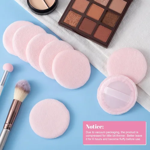 Miniatura 4 de HINZIC Paquete de 25 esponjas redondas de 2.36 pulgadas para aplicadores de maquillaje de base, algodón suave y agradable a la piel, esponja