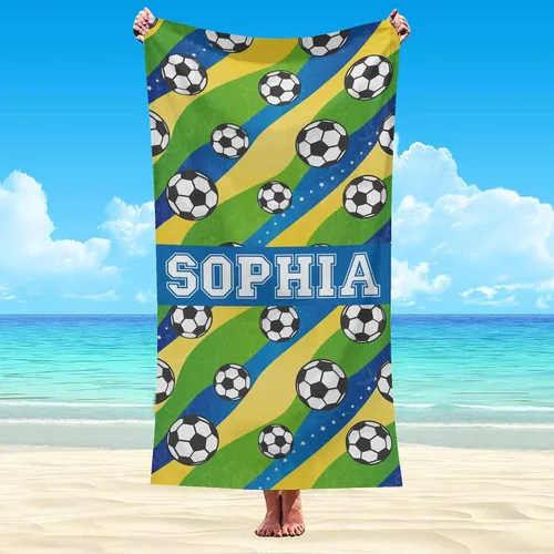 Miniatura 61 de Interestprint Toalla de piscina con nombre personalizado para niños, adultos y hombres, toalla de playa naranja personalizada con número