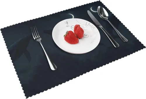 Miniatura 14 de Juego de 4 manteles individuales rectangulares, resistentes al calor 3D isométricos impresos para cocina y comedor