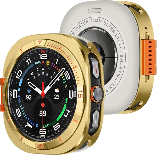 Miniatura 11 de Amizee Funda de metal compatible con Samsung Galaxy Watch 8 de 1.732 pulgadas con cubierta trasera, funda protectora resistente para Galaxy Watch 8