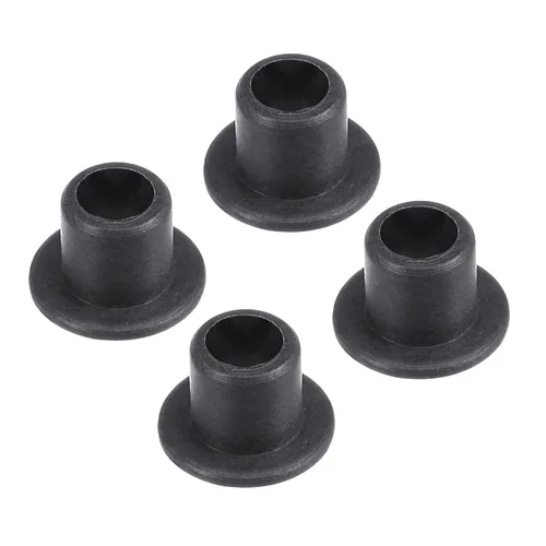 Rodamiento de manga con brida de 4 piezas - [0.118 in x 0.177 in x 0.197 in] Buje sin aceite POM para uso en máquinas de equipos | Negro