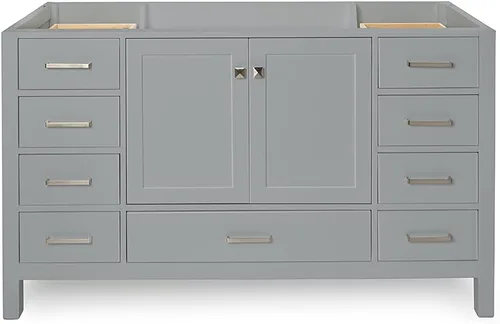 Miniatura 18 de ARIEL Cambridge - Mueble base de tocador de baño de 36 pulgadas, madera maciza, 2 puertas de cierre suave, 5 cajones de cola de milano