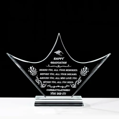 Movdyka Regalo de graduación para ella y él 2026 único – Corona de cristal grabada para clase de 2026 regalos – Ideas de regalo de graduación de