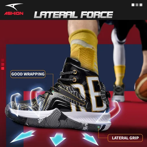 Miniatura 3 de ASHION Zapatos de baloncesto unisex para niños y niñas, tenis de caña alta, transpirables, con amortiguación al aire libre, zapatos deportivos
