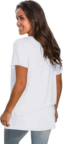 Miniatura 4 de Saloogoe Camisetas de verano de manga corta para mujer, holgadas, casuales, para entrenamiento, yoga, túnicas