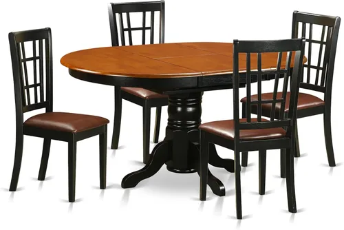 Miniatura 12 de East West Furniture KENI5-BCH-C - Juego de muebles de comedor de 5 piezas, incluye una mesa de cocina ovalada con hojas de mariposa y 4 sillas