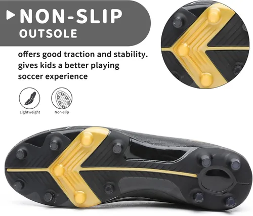 Miniatura 5 de Hanani Zapatos de fútbol para niños y niñas, zapatos de fútbol para jóvenes, atléticos, para exteriores e interiores, zapatos de béisbol firmes