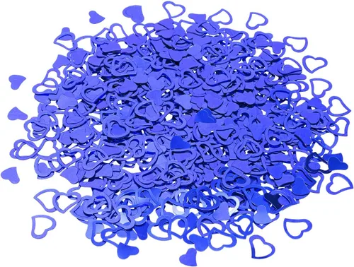 ONLYKXY 1200 piezas de confeti en forma de corazón, decoración de mesa de boda, confeti con purpurina para fiesta de boda (azul)