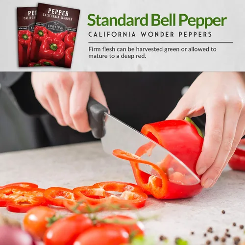 Miniatura 5 de California Wonder - Semillas de pimiento rojo para plantar Pimientos en bloque sin OMG para jardines domésticos – Semillas de jardín
