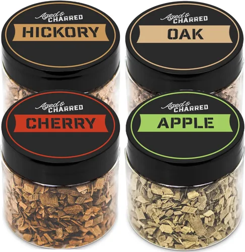 Miniatura 10 de 400 chips de madera para ahumar cócteles, paquete grande de sabores atrevidos, pecana, nogal, roble, mezquite, chips de madera para ahumar whisky