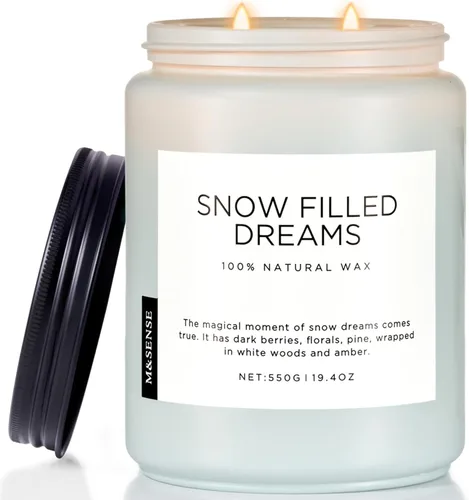 Miniatura 19 de M&SENSE Ode to Winter - Vela perfumada para el hogar, cera de soja natural, mecha de algodón, aroma de invierno, 7.05 onzas hasta 50 horas de tiempo