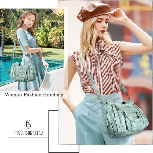 Miniatura 6 de Angel Barcelo Bolsos de cuero sintético para mujer, bolso de hombro, a la moda, bolsas para niñas