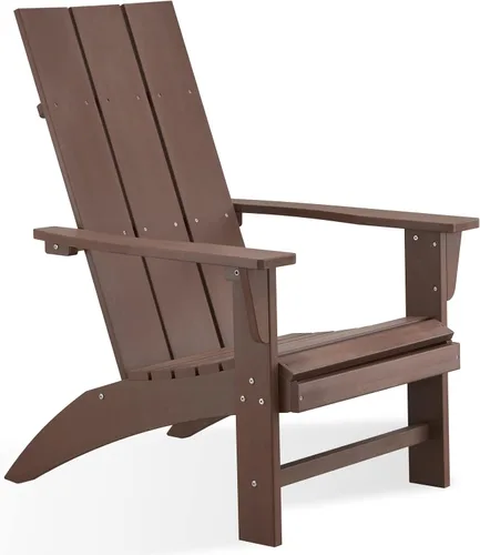 Miniatura 35 de Psilvam Silla Adirondack, silla para hoguera de madera de polietileno de gran tamaño con soporte para tazas, sillas de patio de soporte de 350 Negro