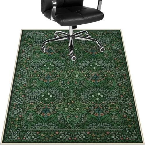 Miniatura 9 de Anidaroel Tapete floral para silla de oficina para suelo de madera, 48 x 60 pulgadas, alfombra para debajo de la silla del escritorio, tapete