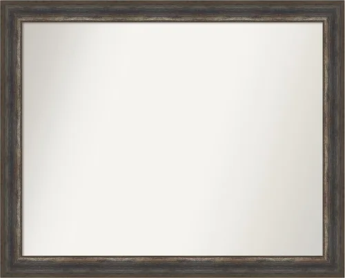 Miniatura 330 de Amanti Art Espejo de baño marrón para sobre el fregadero, 25 x 25 pulgadas, hecho a medida, espejo de tocador cuadrado marrón medio, marco de madera