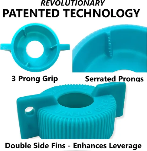 Miniatura 3 de Paquete de 3 abridores de botellas de agua ERGO OPENER Para personas que sufren de artritis, ancianos, personas mayores, manos débiles
