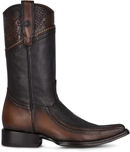 Miniatura 2 de Cuadra Botas vaqueras para hombre en cuero genuino Stingray negro, Negro
