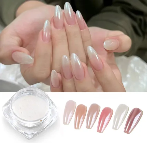 Miniatura 10 de Brillo holográfico para uñas, arco iris, neón, cromado, efecto de polvo de uñas, decoración de escamas, punta de polvo de uñas cromada, accesorios