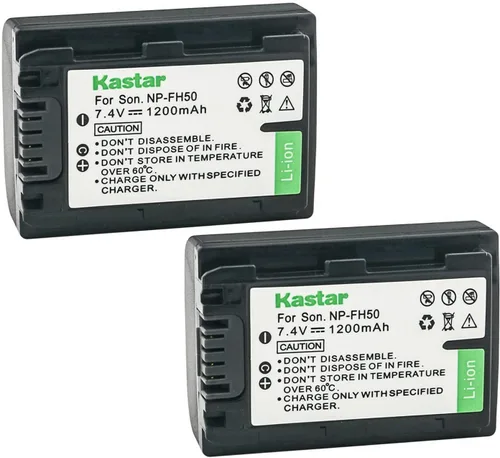 Miniatura 5 de Kastar Paquete de 1 batería NP-FH50 de 7.4 V 1200 mAh de repuesto para Sony NP-FH30, NP-FH40, NP-FH50, NP-FH70, NP-FH100, Sony AC-VQH10, BC-TRV