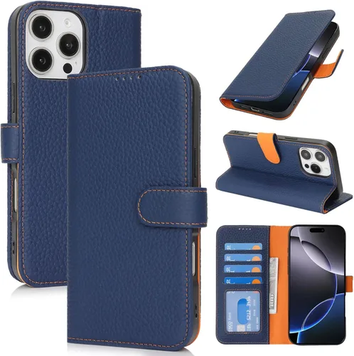Miniatura 194 de Zouzt Funda para iPhone 11 de 6.1 pulgadas de piel auténtica con 4 ranuras para tarjetas, tarjetero con bloqueo RFID, tapa magnética, función atril