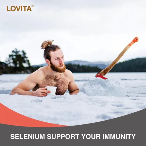 Miniatura 7 de LOVITA Selenio 200 mcg, forma quelatada de glicinato para una alta absorción, sin levadura, apoyo para la salud inmunitaria y tiroidea, 100 cápsulas