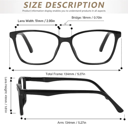 Miniatura 4 de Przene Paquete de 4 lentes de lectura con bloqueo de luz azul, lectores para mujeres y hombres con bisagra de resorte
