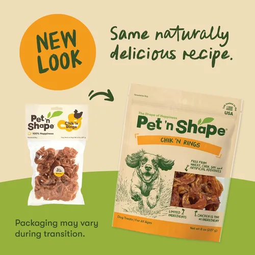 Miniatura 3 de Pet 'n Shape Chik 'n Rings - Golosinas de carne seca para perros, 8 onzas