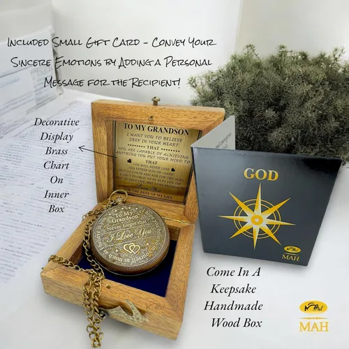 Miniatura 6 de Brass Compass Gift to My Son Never Forget I Love You, Sentimental Keepsake from Mom Dad Grandparents, Inspirational Guidance Compass Gift for Son