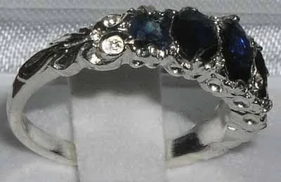 Miniatura 3 de Anillo de plata de ley 925 auténtica auténtica zafiro para mujer