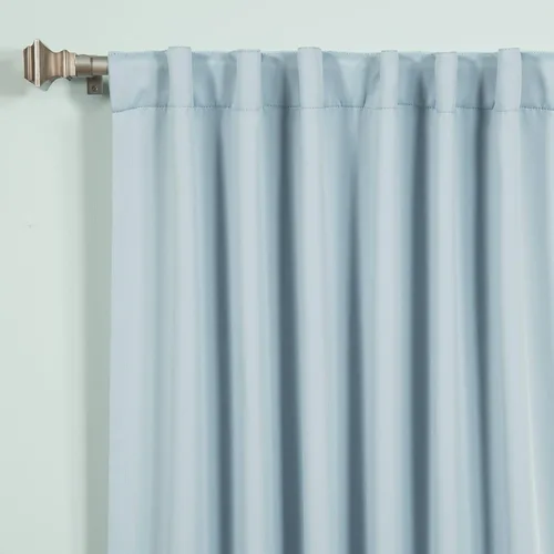 Miniatura 5 de Best Home Fashion Cortinas opacas con aislamiento térmico, pestaña trasera, bolsillo para barra, azul cielo, 52 pulgadas de ancho x 96 pulgadas