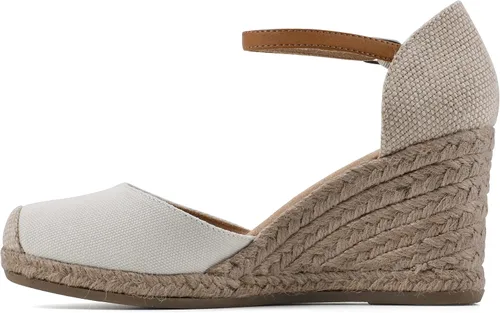 Miniatura 4 de WHITE MOUNTAIN Sandalia de cuña con correa de tobillo para mujer, Blanco