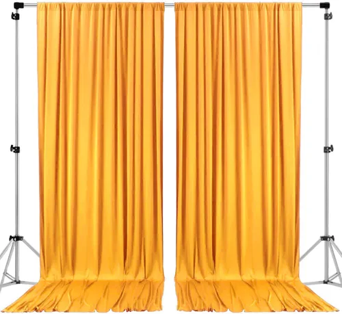 Miniatura 15 de AK TRADING CO. Cortinas de telón de fondo de poliéster IFR de 10 pies x 8 pies con bolsillos para varillas - Cortinas para decoración de ventana