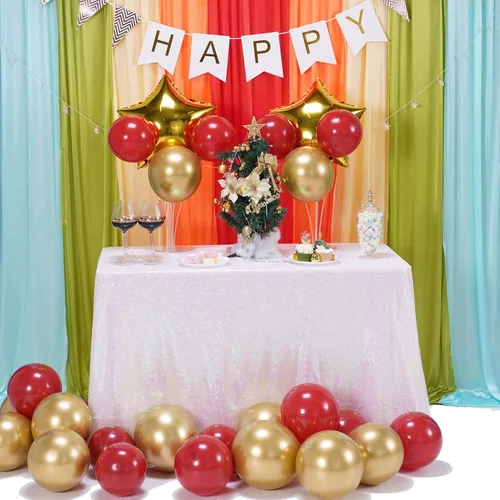 Miniatura 7 de Mantel de lentejuelas color azul bebé de 120 pulgadas redondo con purpurina, secuencia metálica, para fiesta de cumpleaños, baby shower, boda